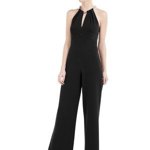 Calvin Klein Black Jumpsuit NWT/NEW Beaded Neck Halter Top Size 4 or 6